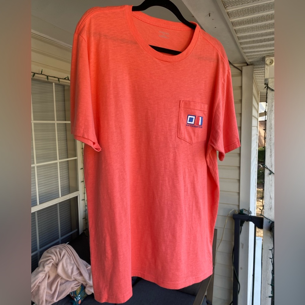 Peach southern tide pocket T-shirt